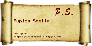 Pupics Stella névjegykártya